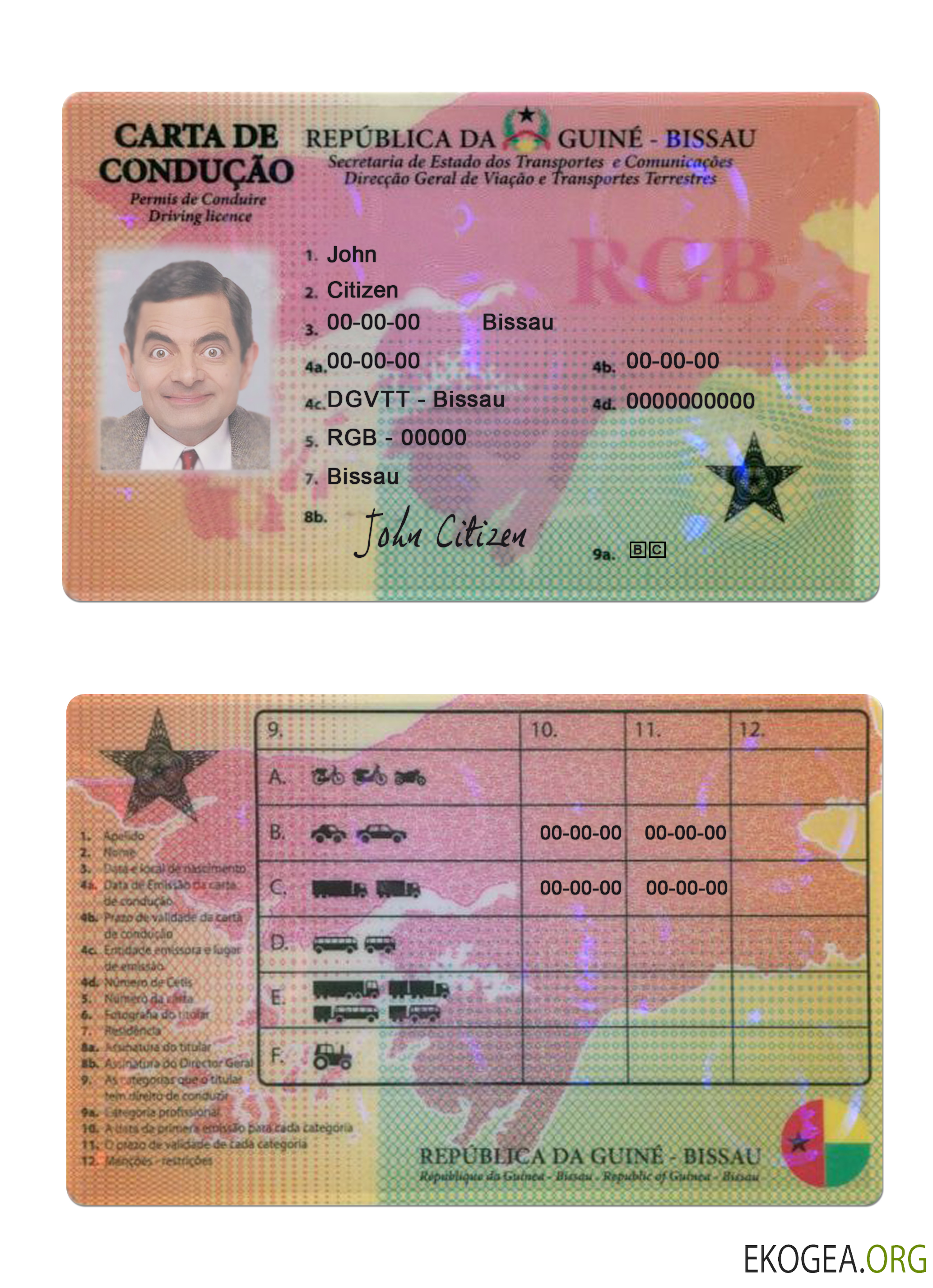 Guine Bissau driving license